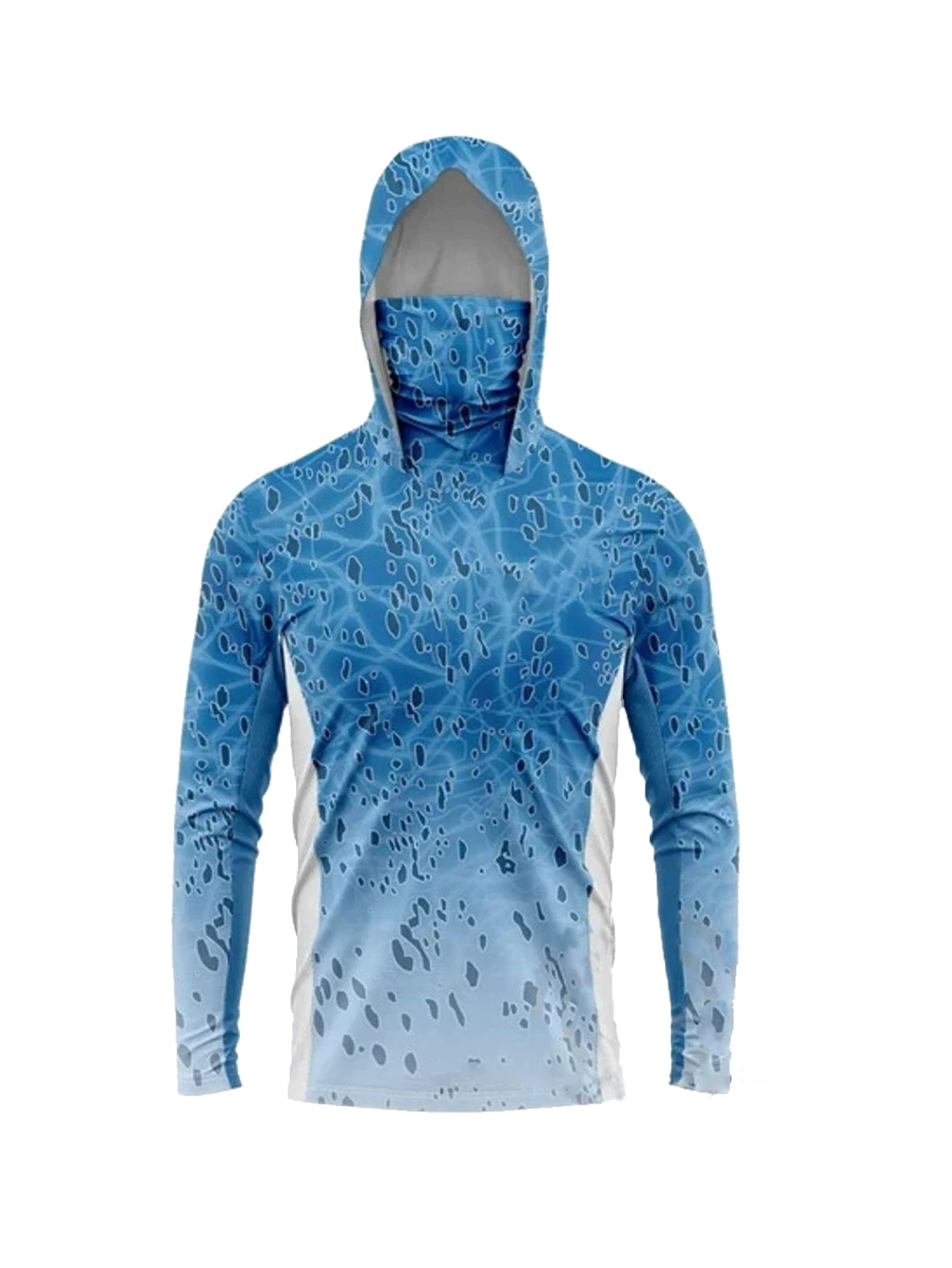 Fishing Shirt Uv Protection - メンズ長袖フィッシングフーディーマスク、UVカット日焼け防止服、フィッシュシャツ、ハンティングフィッシュジャージ、UPF 50+