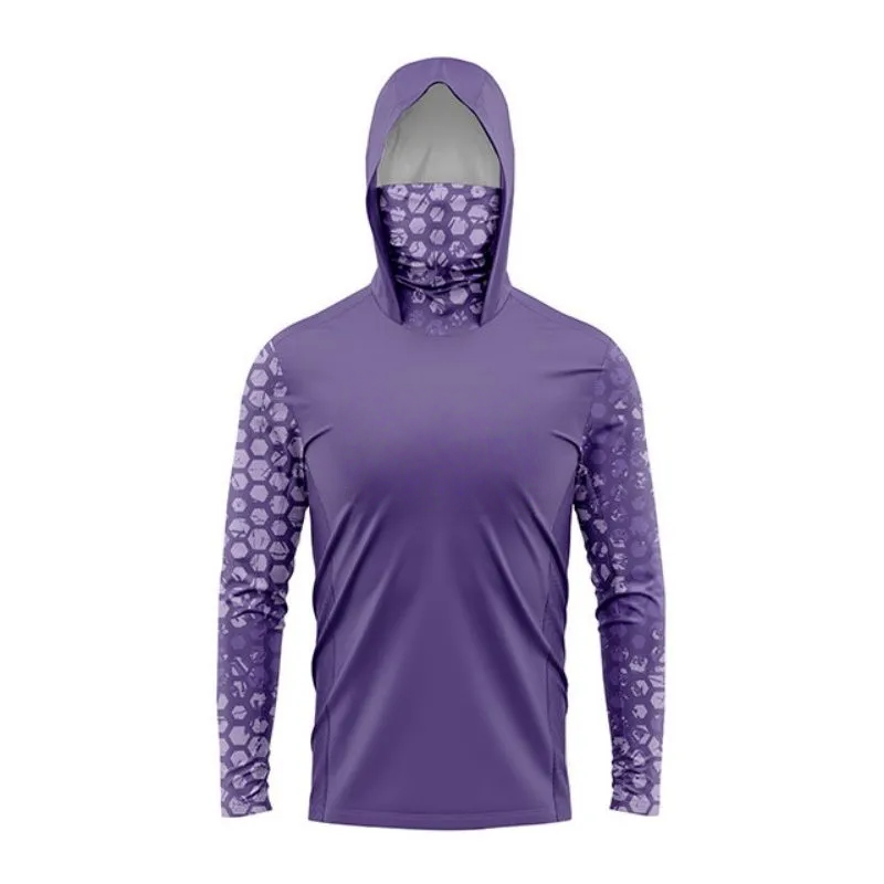 Fishing Shirt Uv Protection - MALFC フード付きフィッシングシャツ 釣り用アパレル メンズ 長袖フィッシングTシャツ UVカット