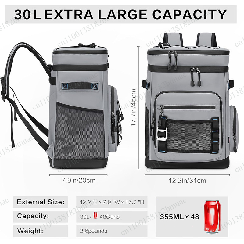 Fishing Backpack - 男女兼用 防水クーラーリュックサック キャンプ、ビーチ、釣り、ピクニック、旅行用バッグ 防水断熱クーラーバックパック