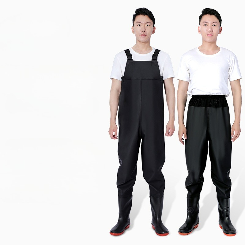 PVC製チェストウェーダー（ブーツ付き）、防水、ウエストハイ - Fishing Pants Waterproof のレビューと価格