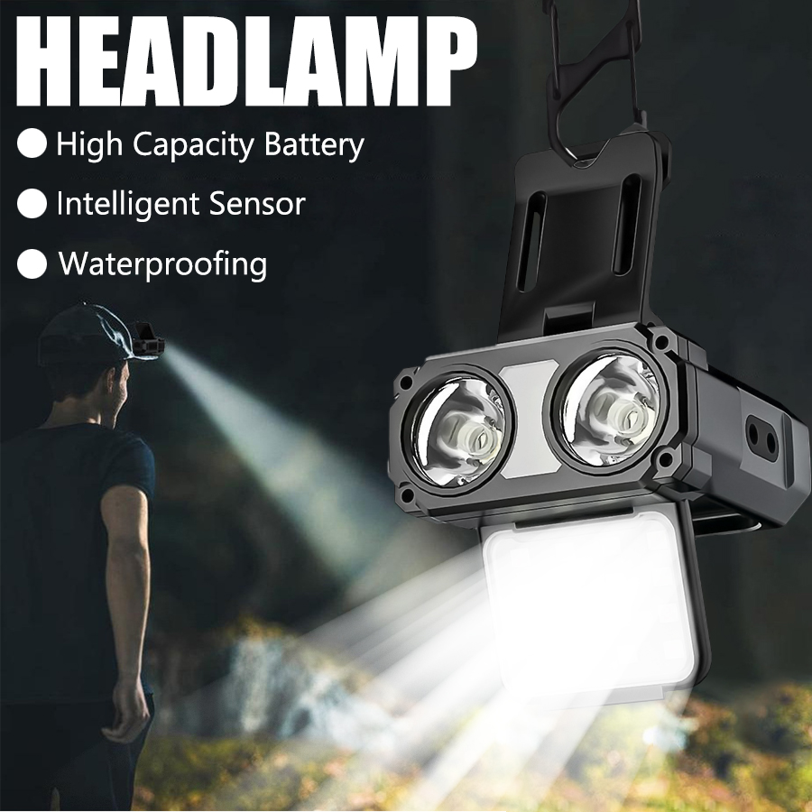 センサー COB LED ヘッドランプ キャップ クリップ  - Fishing Hat のレビューと価格