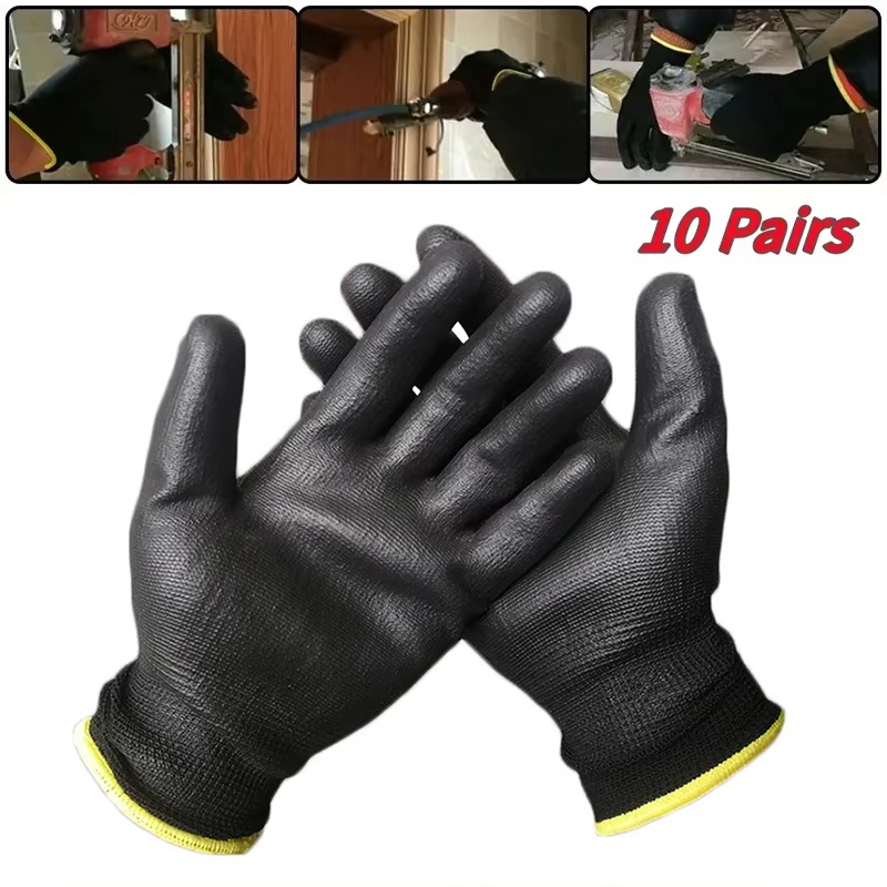 10 ペアの耐久性のある PU コーティング耐摩耗性安全手袋 - Fishing Gloves のレビューと価格