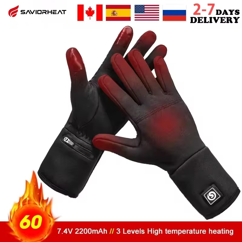 充電式電気ライナー加熱手袋冬暖かいタッチスキー手袋アウトドア - Fishing Gloves のレビューと価格